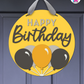 Golden Gala - Birthday Door Hanger By Printhaws Creations, 16" Round Wooden Front Door Sign, Layered Hand-Painted Entryway Decor