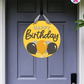 Golden Gala - Birthday Door Hanger By Printhaws Creations, 16" Round Wooden Front Door Sign, Layered Hand-Painted Entryway Decor