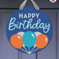 Happy Bounce - Birthday Door Hanger By Printhaws Creations, 16" Round Wooden Front Door Sign, Layered Hand-Painted Entryway Decor