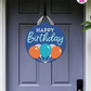 Happy Bounce - Birthday Door Hanger By Printhaws Creations, 16" Round Wooden Front Door Sign, Layered Hand-Painted Entryway Decor