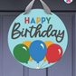 Retro Quest - Birthday Door Hanger By Printhaws Creations, 16" Round Wooden Front Door Sign, Layered Hand-Painted Entryway Decor