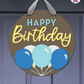 Sky Glow - Birthday Door Hanger By Printhaws Creations, 16" Round Wooden Front Door Sign, Layered Hand-Painted Entryway Decor