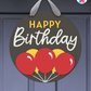 Turbo Cheer - Birthday Door Hanger By Printhaws Creations, 16" Round Wooden Front Door Sign, Layered Hand-Painted Entryway Decor