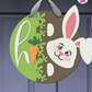 Bunny - Easter Door Hanger By Printhaws Creations, 16" Round Wooden Front Door Sign, Layered Hand-Painted Entryway Decor