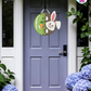 Bunny - Easter Door Hanger By Printhaws Creations, 16" Round Wooden Front Door Sign, Layered Hand-Painted Entryway Decor