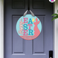 Butterfly - Easter Door Hanger By Printhaws Creations, 16" Round Wooden Front Door Sign, Layered Hand-Painted Entryway Decor