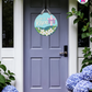 Cross - Easter Door Hanger By Printhaws Creations, 16" Round Wooden Front Door Sign, Layered Hand-Painted Entryway Decor