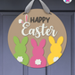 Fluffles - Easter Door Hanger By Printhaws Creations, 16" Round Wooden Front Door Sign, Layered Hand-Painted Entryway Decor