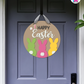 Fluffles - Easter Door Hanger By Printhaws Creations, 16" Round Wooden Front Door Sign, Layered Hand-Painted Entryway Decor