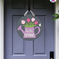 Watering Can - Spring Door Hanger By Printhaws Creations, 16" Round Wooden Front Door Sign, Layered Hand-Painted Entryway Decor