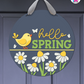 Yellow Bird - Spring Door Hanger By Printhaws Creations, 16" Round Wooden Front Door Sign, Layered Hand-Painted Entryway Decor