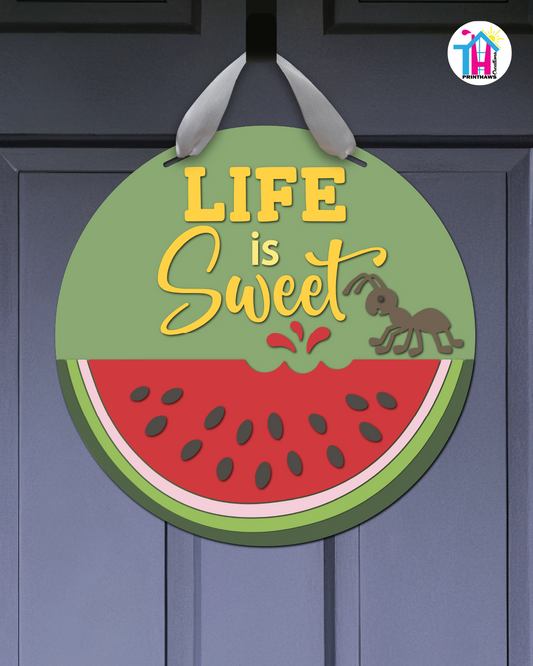 Ant - Summer Door Hanger By Printhaws Creations, 16" Round Wooden Front Door Sign, Layered Hand-Painted Entryway Decor