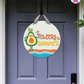 Avocado - Summer Door Hanger By Printhaws Creations, 16" Round Wooden Front Door Sign, Layered Hand-Painted Entryway Decor