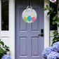 Confetti Bright - Birthday Door Hanger By Printhaws Creations, 16" Round Wooden Front Door Sign, Layered Hand-Painted Entryway Decor