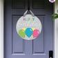 Confetti Bright - Birthday Door Hanger By Printhaws Creations, 16" Round Wooden Front Door Sign, Layered Hand-Painted Entryway Decor