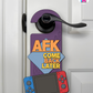 AFK. Come Back Later. – Gamer Doorknob Sign By Printhaws Creations, Wooden Room Sign With Console-Inspired Controller Accent