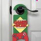 Gamer At Work – Gamer Doorknob Sign By Printhaws Creations, Wooden Room Sign With Console-Inspired Controller Accent