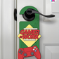 Gamer At Work – Gamer Doorknob Sign By Printhaws Creations, Wooden Room Sign With Console-Inspired Controller Accent