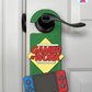 Gamer At Work – Gamer Doorknob Sign By Printhaws Creations, Wooden Room Sign With Console-Inspired Controller Accent