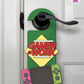 Gamer At Work – Gamer Doorknob Sign By Printhaws Creations, Wooden Room Sign With Console-Inspired Controller Accent