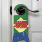 Gamer At Work – Gamer Doorknob Sign By Printhaws Creations, Wooden Room Sign With Console-Inspired Controller Accent