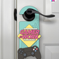 Gamer At Work – Gamer Doorknob Sign By Printhaws Creations, Wooden Room Sign With Console-Inspired Controller Accent