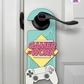Gamer At Work – Gamer Doorknob Sign By Printhaws Creations, Wooden Room Sign With Console-Inspired Controller Accent