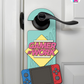 Gamer At Work – Gamer Doorknob Sign By Printhaws Creations, Wooden Room Sign With Console-Inspired Controller Accent