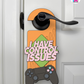 I Have Control Issues – Gamer Doorknob Sign By Printhaws Creations, Wooden Room Sign With Console-Inspired Controller Accent
