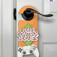 I Have Control Issues – Gamer Doorknob Sign By Printhaws Creations, Wooden Room Sign With Console-Inspired Controller Accent