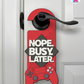 Nope. Busy. Later. – Gamer Doorknob Sign By Printhaws Creations, Wooden Room Sign With Console-Inspired Controller Accent