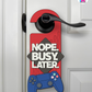 Nope. Busy. Later. – Gamer Doorknob Sign By Printhaws Creations, Wooden Room Sign With Console-Inspired Controller Accent