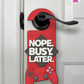 Nope. Busy. Later. – Gamer Doorknob Sign By Printhaws Creations, Wooden Room Sign With Console-Inspired Controller Accent