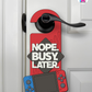 Nope. Busy. Later. – Gamer Doorknob Sign By Printhaws Creations, Wooden Room Sign With Console-Inspired Controller Accent