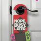 Nope. Busy. Later. – Gamer Doorknob Sign By Printhaws Creations, Wooden Room Sign With Console-Inspired Controller Accent