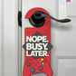 Nope. Busy. Later. – Gamer Doorknob Sign By Printhaws Creations, Wooden Room Sign With Console-Inspired Controller Accent