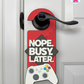 Nope. Busy. Later. – Gamer Doorknob Sign By Printhaws Creations, Wooden Room Sign With Console-Inspired Controller Accent
