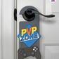 PVP Zone – Gamer Doorknob Sign By Printhaws Creations, Wooden Room Sign With Console-Inspired Controller Accent