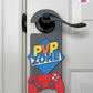 PVP Zone – Gamer Doorknob Sign By Printhaws Creations, Wooden Room Sign With Console-Inspired Controller Accent