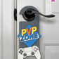 PVP Zone – Gamer Doorknob Sign By Printhaws Creations, Wooden Room Sign With Console-Inspired Controller Accent