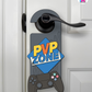 PVP Zone – Gamer Doorknob Sign By Printhaws Creations, Wooden Room Sign With Console-Inspired Controller Accent