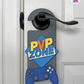 PVP Zone – Gamer Doorknob Sign By Printhaws Creations, Wooden Room Sign With Console-Inspired Controller Accent