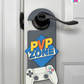 PVP Zone – Gamer Doorknob Sign By Printhaws Creations, Wooden Room Sign With Console-Inspired Controller Accent