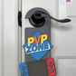 PVP Zone – Gamer Doorknob Sign By Printhaws Creations, Wooden Room Sign With Console-Inspired Controller Accent