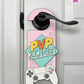 PVP Zone – Gamer Doorknob Sign By Printhaws Creations, Wooden Room Sign With Console-Inspired Controller Accent