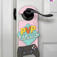 PVP Zone – Gamer Doorknob Sign By Printhaws Creations, Wooden Room Sign With Console-Inspired Controller Accent