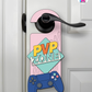 PVP Zone – Gamer Doorknob Sign By Printhaws Creations, Wooden Room Sign With Console-Inspired Controller Accent