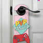 PVP Zone – Gamer Doorknob Sign By Printhaws Creations, Wooden Room Sign With Console-Inspired Controller Accent