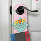 PVP Zone – Gamer Doorknob Sign By Printhaws Creations, Wooden Room Sign With Console-Inspired Controller Accent