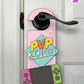 PVP Zone – Gamer Doorknob Sign By Printhaws Creations, Wooden Room Sign With Console-Inspired Controller Accent